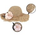 thumbnail image 5 of Wide Brim Foldable Sun Hat Floral Straw Hat Beach Vacation, 5 of 5