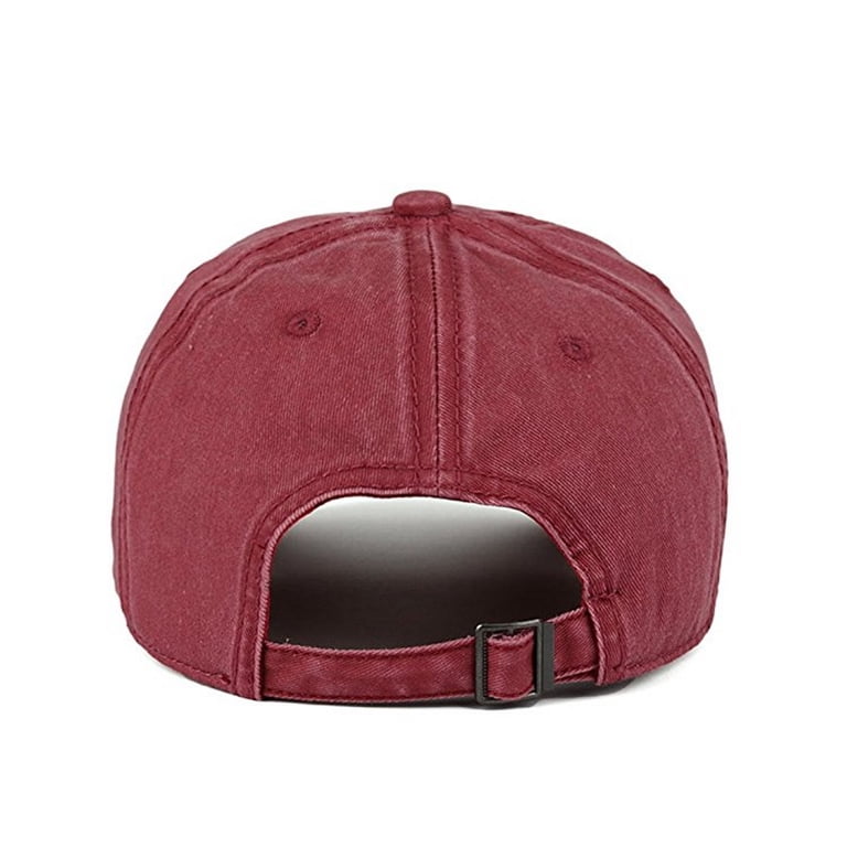 Women\'s Red Vintage Washed Unstructured Baseball Cotton Adjustable Cap TODOZO Unisex Vintage Washed Unstructured Baseball Cap  main image 4