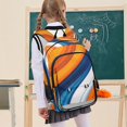 thumbnail image 7 of FORMRS School Backpack 17" Student Travel Bag with Laptop Compartment, Orange Abstract Wavy, 7 of 7