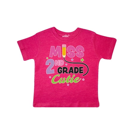 

Inktastic Miss 2nd Grade Cutie with Pencil and Stars Gift Toddler Toddler Girl T-Shirt