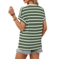 thumbnail image 4 of Camisetas de verano WIHOLL para mujer, rayas verdes, talla XL, 4 of 4