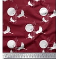 thumbnail image 1 of Soimoi Velvet Fabric Bamboo Tree,Moon & Stork Bird Print Fabric by Yard 58 Inch Wide, 1 of 3