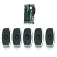 thumbnail image 1 of control remoto,Controlador Unidireccional Dc12V 433Mhz 1 Tecla de Control Remoto Interruptor de Control de Acceso TOMSHOO con 5 controles remotos, 1 of 7