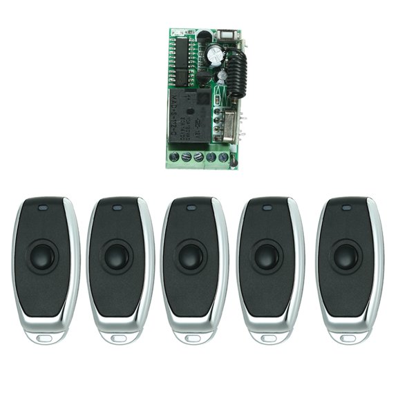 control remoto,Controlador Unidireccional Dc12V 433Mhz 1 Tecla de Control Remoto Interruptor de Control de Acceso TOMSHOO con 5 controles remotos