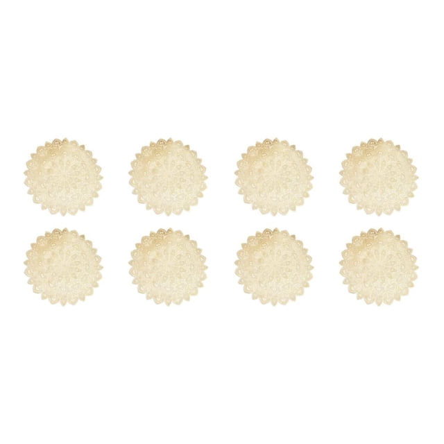 kurtrusly 4 Pièces Sets de Table Paon Queue Motif PVC Pad Fil d'Or Chaud Creux Tasse à Café Table Décoration Table Mat Vacances Or 2Set