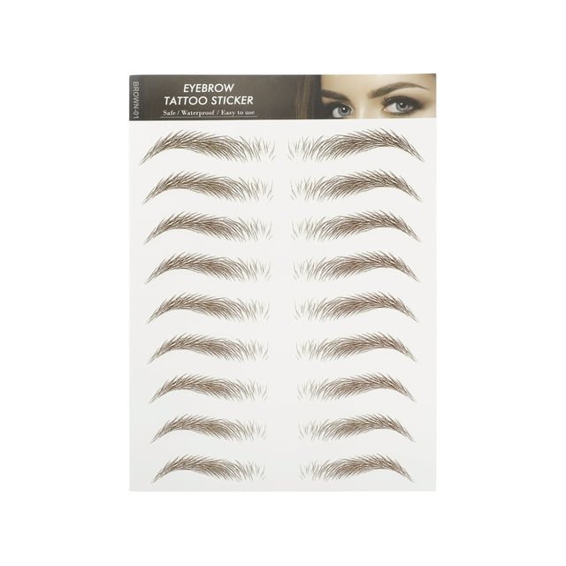 Unique Bargains Simulation Eyebrow Tattoo for Women 1 Pc Tail Hook,Brown