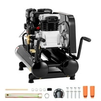 KFFKFF 9 Gallon Dual-Tank Gas Air Compressor, 6.5HP 9CFM Gas-Powered Unit with Wheels, 115PSI Piston Pump System for Tire Inflation, Automotive Repairs, and Spray Painting