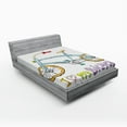 thumbnail image 1 of Ambesonne Cartoon Fitted Sheet, Bicycle Love Words, Full Size, Multicolor, 1 of 2