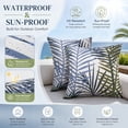 thumbnail image 2 of HONEY HOME 18 in x 18 in Modern Outdoor Bamboo Leaf Throw Pillows, WaterProof Removable Cover (2 Count), 2 of 7