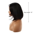 thumbnail image 2 of Unique Bargains Lace Front Wigs for Women 12" Matte Black Short Natural Curly with Wig Cap, 2 of 6