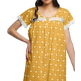thumbnail image 4 of Moomaya Chemise de Nuit à Manches Courtes en Coton pour Femmes, Longueur Genou, Imprimée, 4 of 4