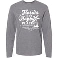 thumbnail image 3 of Inktastic Florida is My Happy Place with Palm Trees Long Sleeve T-Shirt, 3 of 5