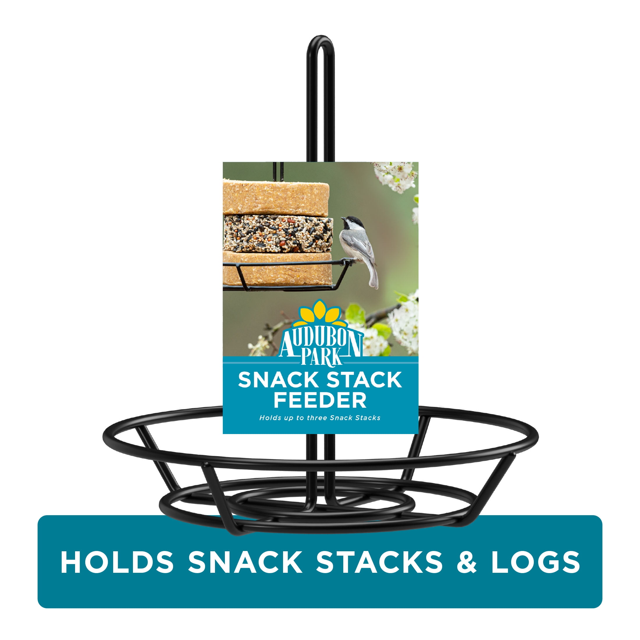(3 pack) Audubon Park Black Metal Snack Stack Hanging Wild Bird Feeder