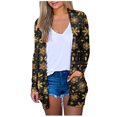 thumbnail image 2 of Puntoco Moda para mujer Abrigo con estampado navideño Cárdigan de manga larga con bolsillo Blusa informal suelta tops Liquidación Puntoco Puntoco-2234, 2 of 7