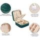 thumbnail image 3 of Joyero de viaje de terciopelo verde - Joyero pequeño para mujer, estuche de viaje para joyas - Organizador de pendientes con espejo, 3 of 5