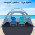 thumbnail image 4 of Beach Tent Anti-UV Portable Sun Shade Shelter for 3/4/6/8 Person, Extendable Floor with 3 Ventilating Mesh Windows Plus Carrying Bag, Stakes and Guy Lines Sierra Blue,4 Person, 4 of 7