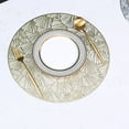 thumbnail image 6 of Round/Rectangle Placemats, Gold Pressed Vinyl Table Mats with Hollow Out Design, No-Slip Heat Resistant Mats for Dining Table Kitchen Decor Party Wedding Accent Centerpiece, 6 of 8