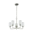 thumbnail image 5 of Merry Collection Five-Light Brushed Nickel and Etched Glass Transitional Style Chandelier Light, 5 of 10