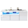 thumbnail image 2 of Table basse Noble House laquée brillante, rangement ouvert avec éclairage DEL, blanche, 2 of 6
