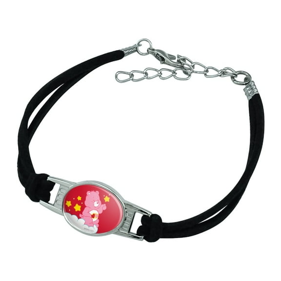 Care Bears Love-A-Lot Bear Novelty Suede Leather Metal Bracelet