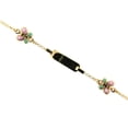 thumbnail image 2 of 18K Yellow Gold Enamel Butterflies Id Bracelet 6 inches with extra ring at 5.75 inches, 2 of 3