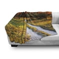 thumbnail image 2 of Landscape Soft Flannel Fleece Throw Blanket, Driving Path to Olive Gardens Orange Sunset Meadow Fields, Cozy Plush for Indoor and Outdoor Use, 50" x 70", Marigold Dark Rust, by Ambesonne, 2 of 5