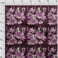 thumbnail image 2 of oneOone Cotton Poplin Twill Wine Fabric Flower & Leaves Watercolor Sewing Craft Projects Fabric Prints By Yard 56 Inch Wide, 2 of 4