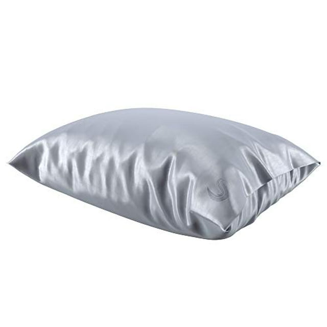 Sleepgram Taie d'Oreiller-Gris-Grand/taille Standard en Soie, Platine