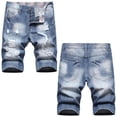 thumbnail image 4 of CYiJun Mens Jean Shorts Ripped Slim Fit Stretch Denim Shorts,Sizes M-3XL, 4 of 9