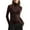 Brown, variant on Women's High Neck Mesh Long Sleeve Base Layer Slim Fit Thermal Undershirt Lightweight Layering Top
