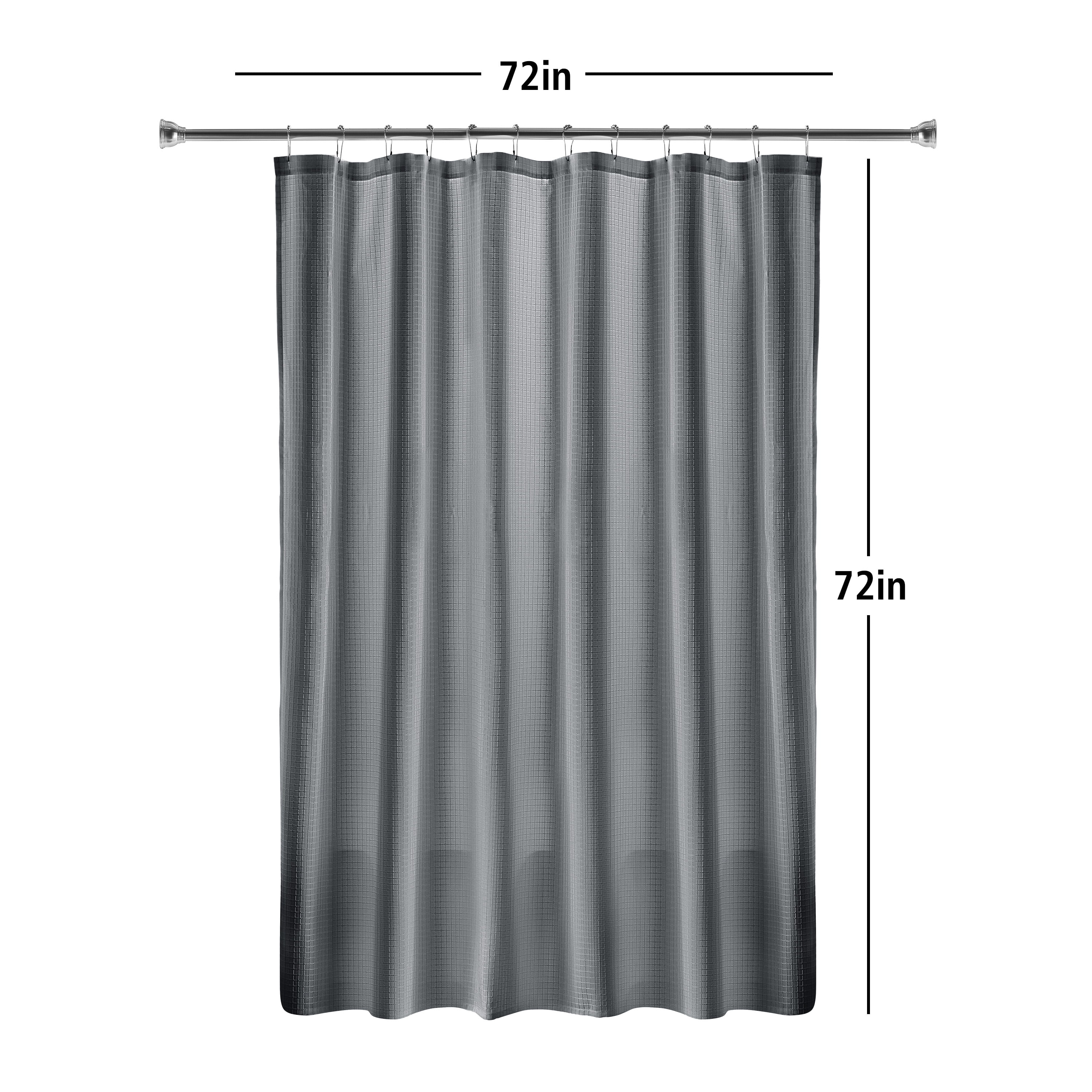 Mainstays Eco-Friendly Waffle-Weave Fabric Shower Curtain, with Recycled Polyester, 72” x 72”, Gray