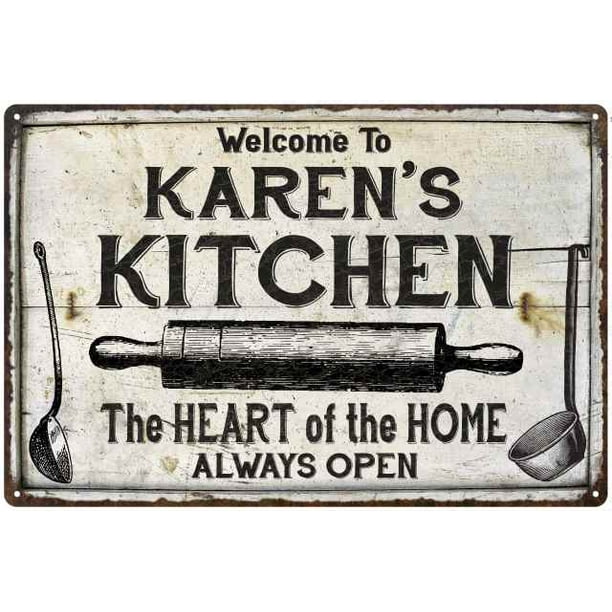Karen S Kitchen Farmhouse Sign Gift 8x12 Metal 208120033016 Walmart Com Walmart Com