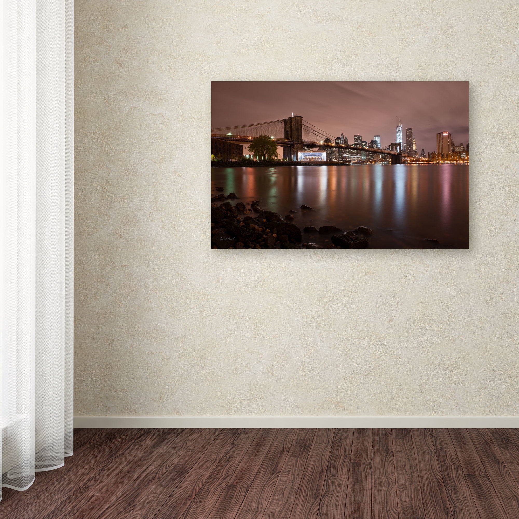 Trademark Fine Art "Jane's Carousel, Brooklyn Bridge-COLOR" Canvas Art by David Ayash