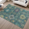 thumbnail image 6 of Addison Rugs Mayfield Premium Machine Washable Traditional Medallions Teal Rectangle Rug, 10' x 14', 6 of 6
