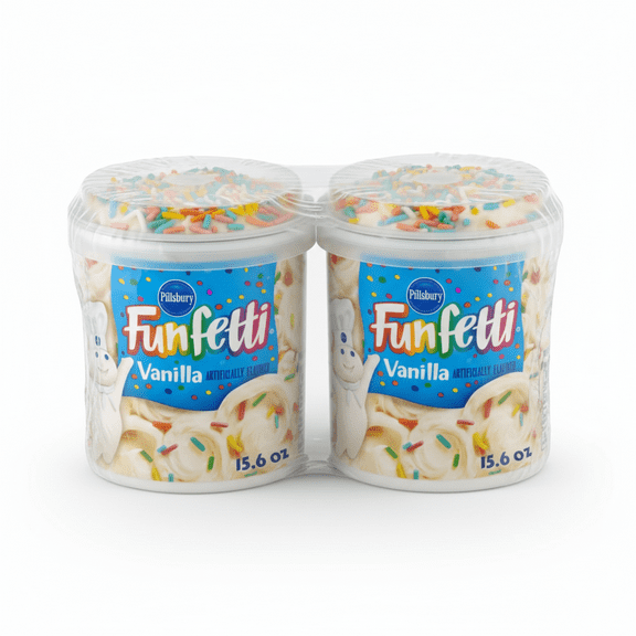 Pillsbury Funfetti Vanilla Frosting, 15.6 oz 2 pack