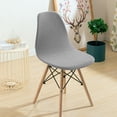 thumbnail image 4 of Shell Chair Seat Cover Conferences Hotel Dining Room Slipcover Anti-Dust light gray, 4 of 8