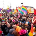 thumbnail image 3 of Bolsa 30 Uds. Bandera del arco iris colorida paz agitando la mano Banner LGBT desfile empavesado, 3 of 6