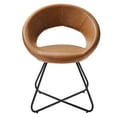 thumbnail image 5 of Modway Nouvelle Vegan Leather Dining Chair Set of 2 in Black Tan, 5 of 7