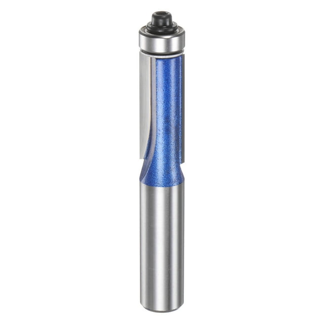 Uxcell Flush Trim Router Bit 1/2" Shank 1/2" Dia for Woodworking, Silver Blue