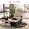 thumbnail image 4 of Demi Bonn 40" Nursery Glider Rocking Chair with Ottoman, Thick Padded Cushion Seating and Wood Base for Living Room, Beige, 4 of 7