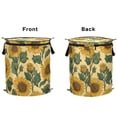 thumbnail image 2 of 50L Extra Large Popup Hamper Collapsible Laundry Basket With Zippered Lid 15.7x18.5in Cartoon Sunflower, 2 of 7