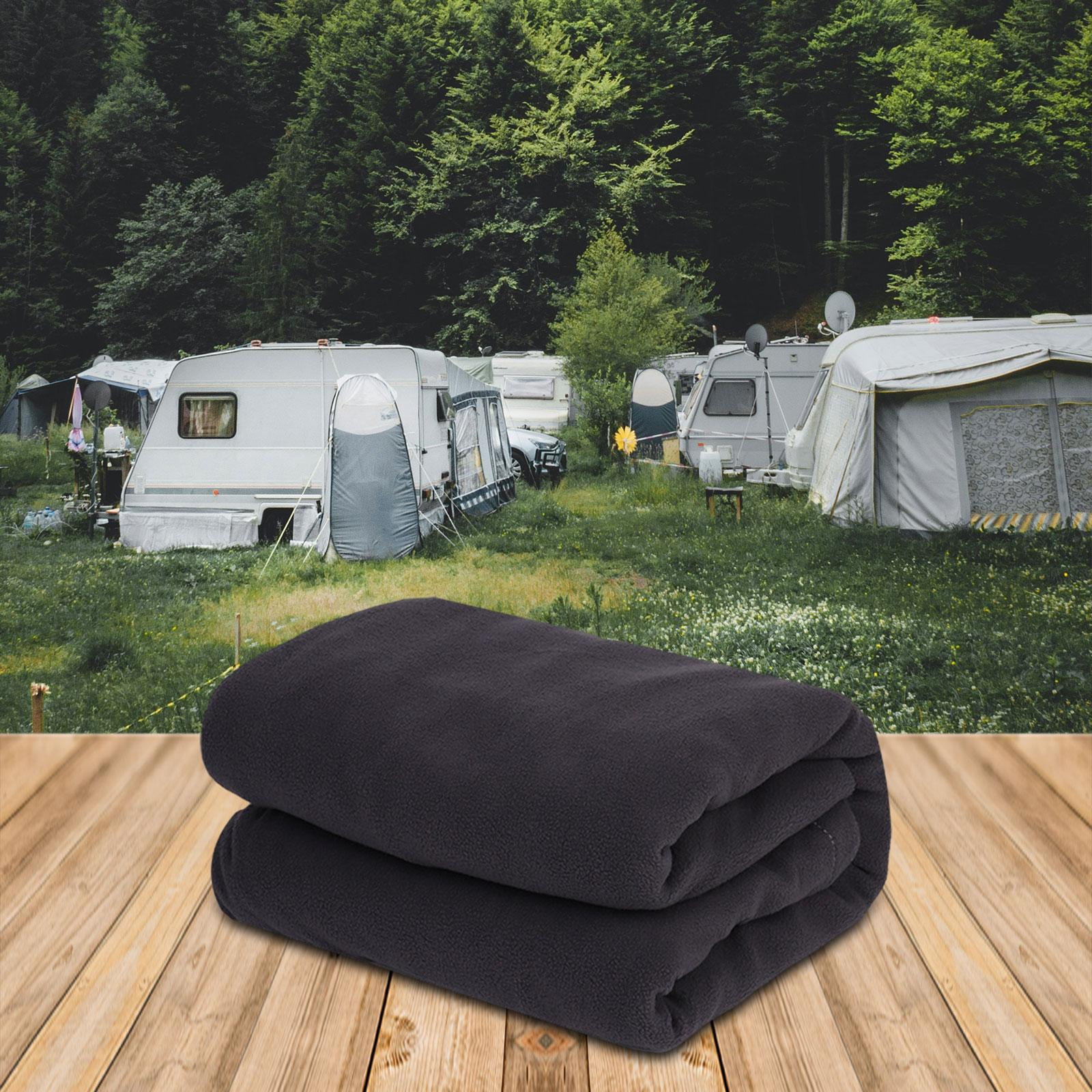 Wswqop Polar Fleece Sleeping Bag Liner Emergency Blanket for Adults Portable Camping Blanket for Traveling Backpacking Cold Weather , Dark Gray