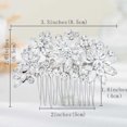 thumbnail image 4 of Wedding Hair Comb Brides Rhinestone Hair Accessories Bridal Hair Pieces Flower Silver Headpiece Crystal Bridesmaids Hair Side Combs Bride Hair Clips Wedding Accessories for Brides (Silver), 4 of 4