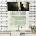 thumbnail image 3 of Wolf Printed Window Curtains Valances Foggy Forest Trees Wildlife Animal Howling Woodland Rod Pocket Window Valance for Living Room Bathroom Bedroom Kitchen 54 by 18 in, 1 Panel, 3 of 6