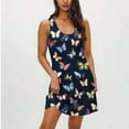 thumbnail image 7 of SELONE Nightgown for Women Sleeveless Crew Neck Midi Dresses Wide Strap Casual Dress with Pockets Printed Sundress M, 7 of 7