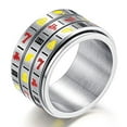 thumbnail image 6 of Stainless Steel Ring Colorful Rotating Slot Machine Design Gambling Jewelry Hypoallergenic Nickel Free Gift Ideas, 6 of 7