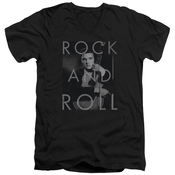 Elvis Presley - Rock And Roll - Slim Fit V Neck Shirt - XX-Large