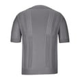 thumbnail image 7 of WREESH Men's Casual Solid Color Short Sleeve Collared Shirt Knit Fashion Pullover Top with Turndown Collar for Everyday Wear Gray, 7 of 7