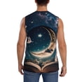 thumbnail image 4 of Fotbe Artistic Starry Sky Moon Book Men's Camiseta sin Mangas Estampada para Hombres, Playera Casual para Gimnasio, Entrenamiento, Playa-Medium, 4 of 7