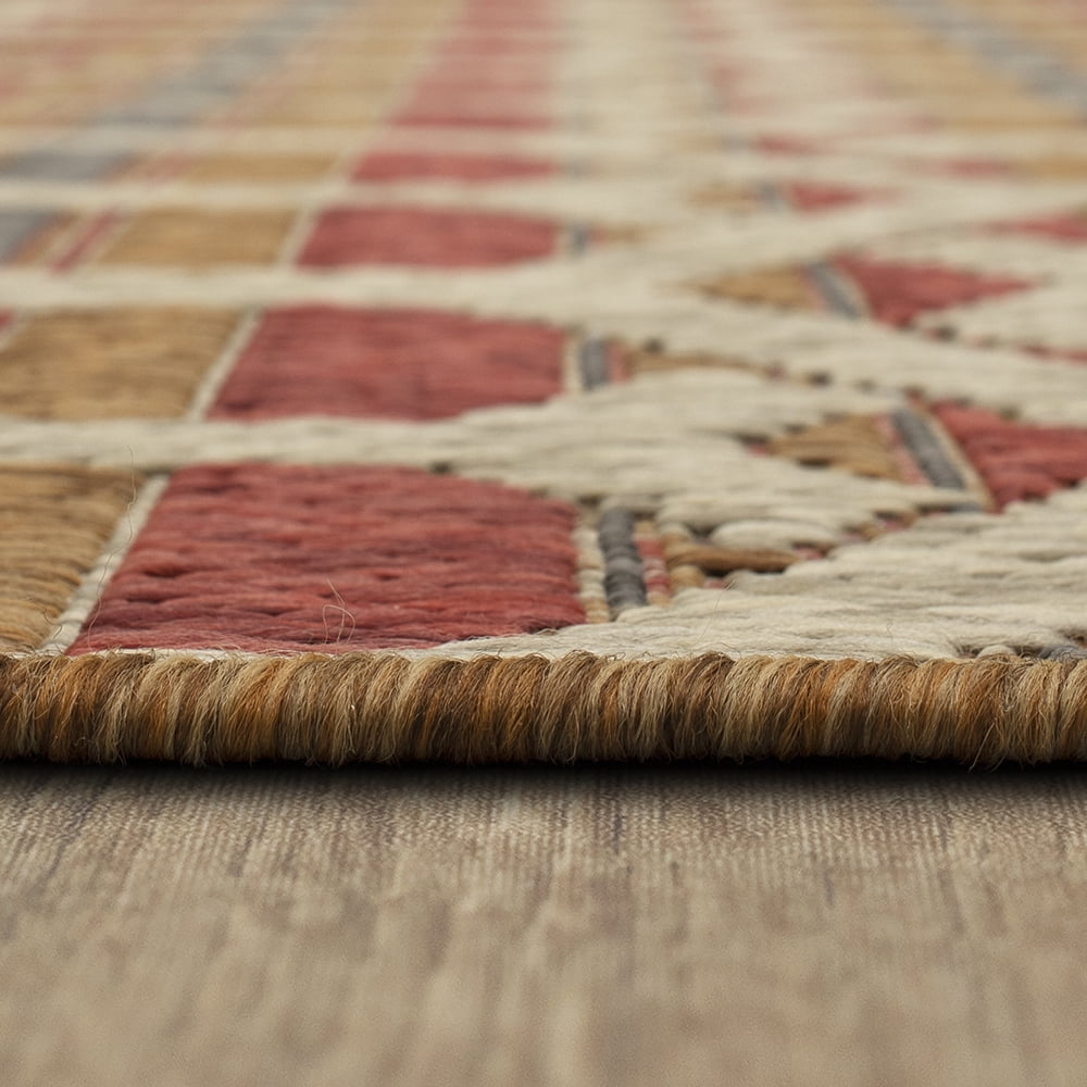 Mohawk Home Clemente Geo Outdoor Area Rug, Rust, 8' x 10'